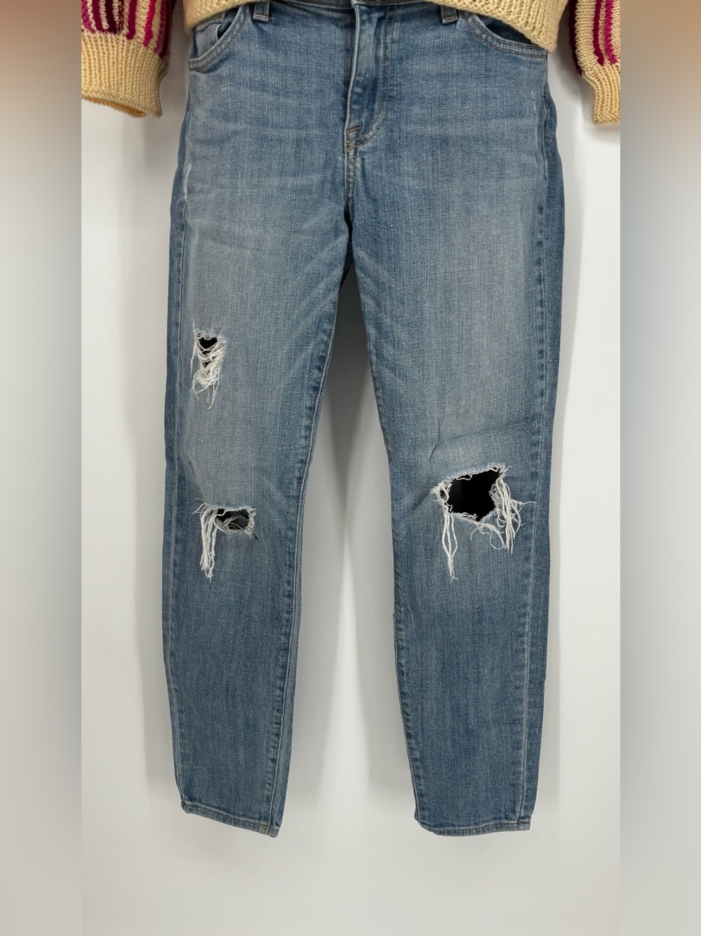 Pistola High Rise Distressed Straight Leg Jeans 27